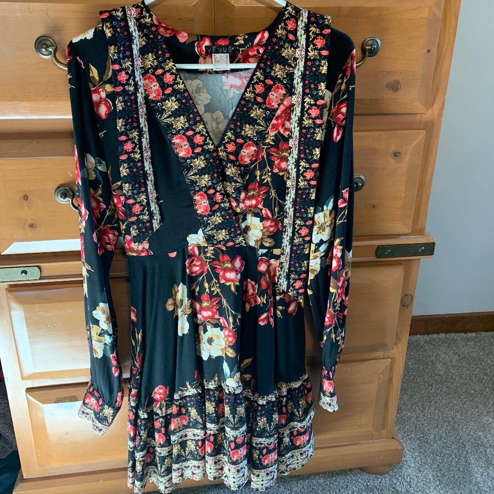 Venus Floral Print Mini Dress
